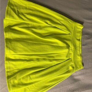 Charlotte Russe Neon Yellow Skater Skirt